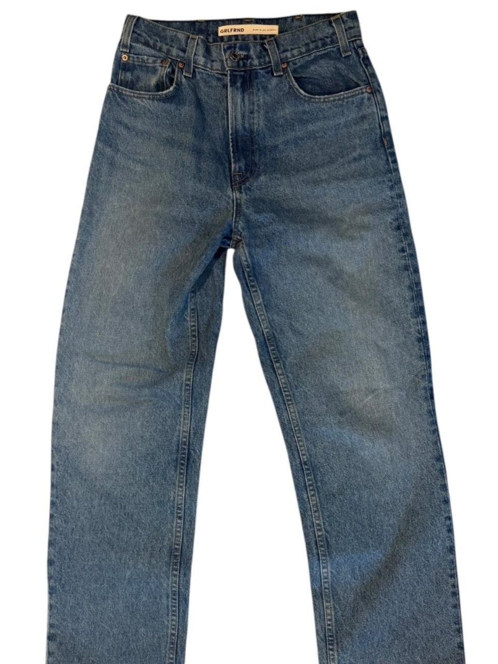 Grlfrnd Sophia Super High Rise Tomboy Straight Leg Jeans, size 26